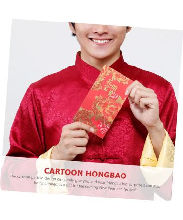 Lurrose New Year Hongbao 12pcs Chinese New Year Red Envelopes Red Money Packets Chinese Red Envelopes Small Envelopes Money Envelopes for Saving Envelopes Lunar New Wedding Pearl Paper Assorted Color 02 16.8X8.9X0.01CM - Buy Online on GoSupps.com