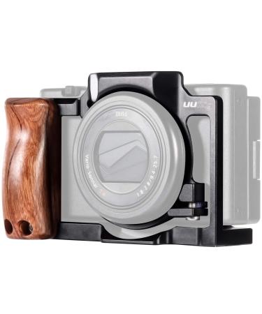 UURig ZV1 Camera Cage for Sony ZV-1 Camera Video Shooting Cage Rig Filming Accessories 3/8 Arri Locating 1/4" Cold Shoe Extension for Microphone/ Light w Wooden Handle Grip, Vlogger Content Creator