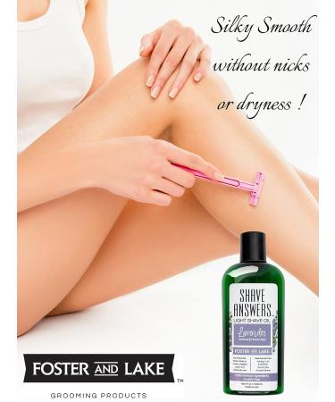 Foster and Lake 4 Oz. Lavender Shave Oil - All Natural Shaving Oil for Sensitive Skin - Transparent Oil for Legs, Pubic, Bikini Line, Armpit Shaving - Buy Online on GoSupps.com