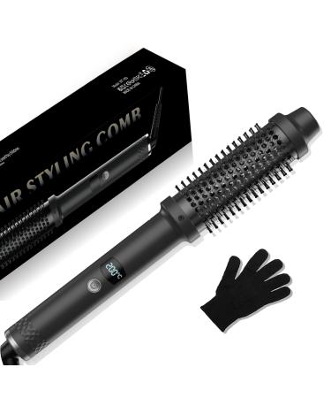 Thermal Brush Ukliss Curling Brush 3 in 1 Heated Round Brush Double PTC 30S Fast Heat Up Hot Brush Dual Voltage Ideal for Travel Straightening Curling Heat Brush for Hair Styling (Black)