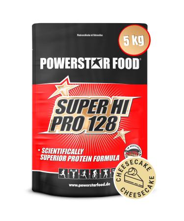 Powerstar Super Hi Pro 128 |Multi-component protein powder cheesecake 5kg |Highly possible biological value |Protein powder with 79% protein i.tr.|Protein shake for muscle building cheesecake 5 kg (1 Pack)