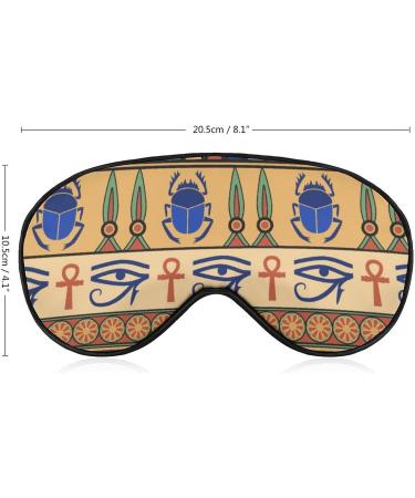 Egyptian Ornament Sleep Mask Eye Cover for Sleeping Blindfold with Adjustable Strap Blocks Light Night Travel Nap for Men Women - Buy Online on GoSupps.com