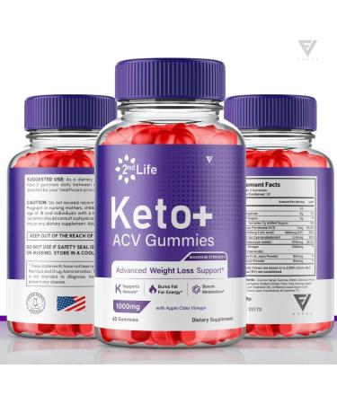 (2 Pack) 2nd Life Keto ACV Gummies - Advanced Weight Loss Formula with Oprah Winfrey's Apple Cider Vinegar - 120 Gummies - Buy Online on GoSupps.com