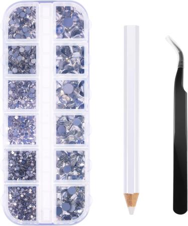 2000 Flat Back Rhinestones Set with Tools - 6 Sizes Round Crystal Gems for Crafts & DIY Art - Clear - Buy Online on GoSupps.com