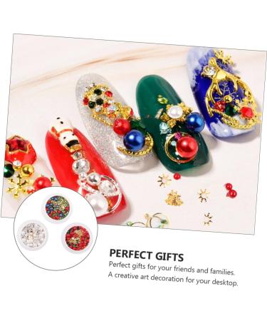 minkissy Christmas Nail Art Ornaments Pearl Set Nail Jewels Jewelery for Girl Nail Jewelry Charms Glitter Nail Wraps Christmas Nail Stickers Nail Rhinestone Christmas Glitter Gems 3 Boxes - Buy Online on GoSupps.com