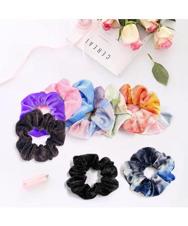 10 Velvet Hair Tie Scrunchies for Women & Girls | Soft Elastic Hair Bands + 15 Smooth Hair Clips - Cute Hair Jewelry - Buy Online on GoSupps.com