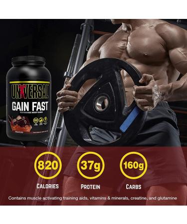 Universal Nutrition Gain Fast Chocolate - 2.3kg Mass Gainer & Whey Protein for Muscle Building Creatine Monohydrate & Essential Fatty Acids - Best Weight Gainer for Maximum Result - Buy Online on GoSupps.com