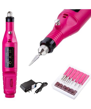 Acrylic Nail Drill Kit Electric Nail File 20000 RPM Portable Electric Nail Drill Bits  Gel Remover Nail Tools  Nail Polishing Machine Pedicure Set 0028-1 0028-red