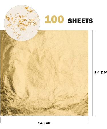 KraftiSky Gold Leaf Sheets - 100 Gold Foil Sheets - 14 x 14 cm Multipurpose Gold Leaf for Nails  Art & DIY Projects  Picture Frames  Home Walls  Interior and Multi Artistic Decoration (Foil) - Buy Online on GoSupps.com