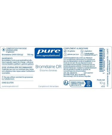 Pure Encapsulations - Bromelain DR - Plant Enzymes Extracted from Pineapple - Contributes to Maintaining Normal Digestive Function - 30 Vegan Capsules - Buy Online on GoSupps.com