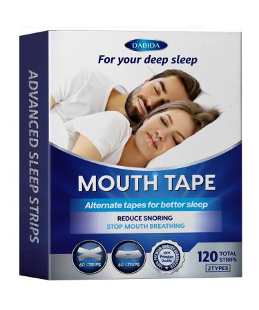 Advanced Mouth Tape for Sleeping 120 PCs  Sleep Mouth Tape for Snoring  Sleep Mouth Tape  Sleep Strips  Mouth Tape  Better Mouth Breathing Tape by DABIDA - 2 Types