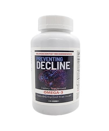 Preventing Decline Omega-3 Brain Health Gummies 120 Count Fish Oil with DHA & EPA
