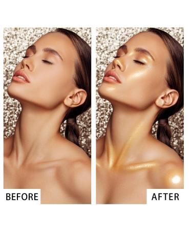 Shimmer Body Oil - Waterproof Liquid Luminizer for Face & Body | Gold Glow Illuminator & Moisturizer | Highlighter Makeup (1 Count - Buy Online on GoSupps.com