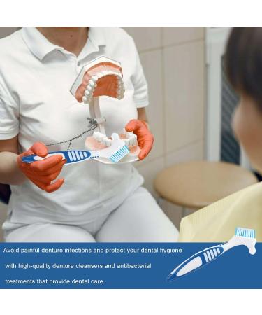 Denture Brush Set | Retainer Cleaner Toothbrush | Portable Double Bristle Head | 4Pcs (Blue Green Purple Orange) - Buy Online on GoSupps.com