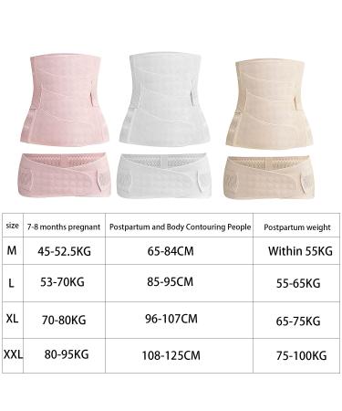 WANYI 4-Patch Postpartum Belly Wrap with Pelvis Belt - 2 in 1 C-Section Recovery Belt for Postpartum Support - White, Size L - Buy Online on GoSupps.com