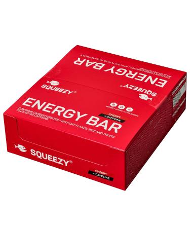 Squeezy Energy Bar 12 Pack - Cherry + Caffeine | Carbohydrate-Rich Fitness & Energy Booster for Endurance Sports | 50 mg Caffeine Per Bar - Buy Online on GoSupps.com