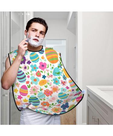 Colorful Easter Egg & Flowers Shaving Bib - Waterproof Beard Apron for Dad | One Size Fits All - Buy Online on GoSupps.com