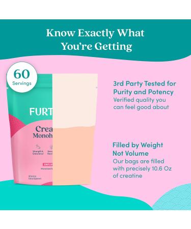 Further Food Unflavored Creatine Monohydrate Powder 100% Pure Micronized Sugar-Free Supports Strength Energy and Muscle Recovery 60 Servings 10.6 Oz - Buy Online on GoSupps.com