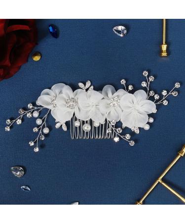 SKISUNO Flower Side Hair Comb Hair Jewels for Women Headwear for Women Rhinestone Hair Comb Bridal Headdress Wedding Hair Comb Wedding Headpiece Tiara Rhinestones Accessories Girl Bride - Buy Online on GoSupps.com