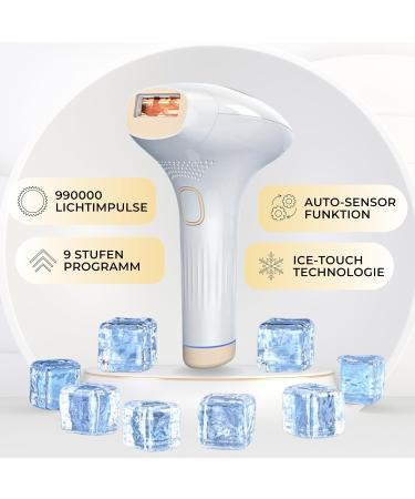 IPL Laser Hair Removal Device with Cooling Function | 990 000 Pulses | 9 Levels | Painless for Men & Women | Body & Face Hair Removal - Buy Online on GoSupps.com
