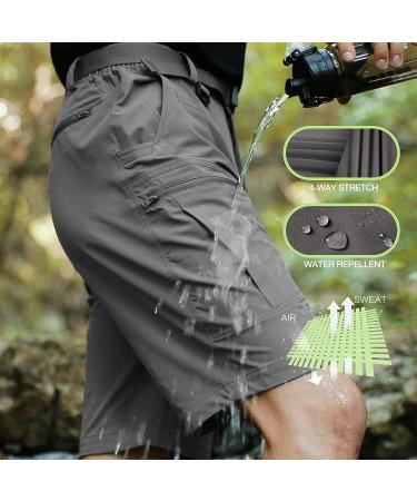 Shallowlulu Men's Water-Resistant Cargo Hiking Shorts - Grey, 30W x 8L - Buy Online on GoSupps.com