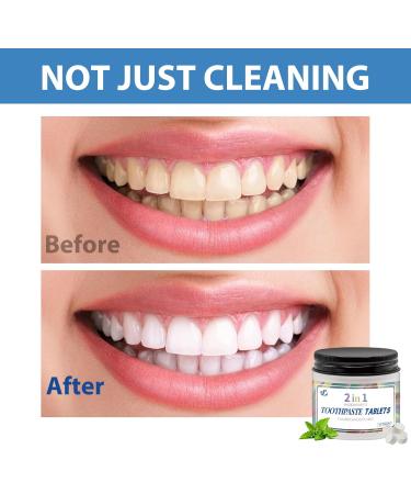 2 in 1 Nano Hydroxyapatite Toothpaste Tablets | Fluoride-Free Eco-Friendly Natural Coconut Mint Flavor | Perfect for Travel - Buy Online on GoSupps.com