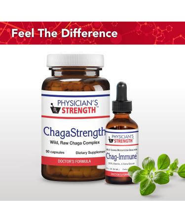 Physician's Strength ChagaStrength - 90 Capsules - Wild Raw Chaga Complex - Immune & Physical Support - Non-GMO - 90 Servings - Buy Online on GoSupps.com