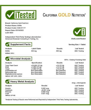 California Gold Nutrition Butanedisulfonate 400mg | 60 Enteric Coated Tablets - Buy Online on GoSupps.com
