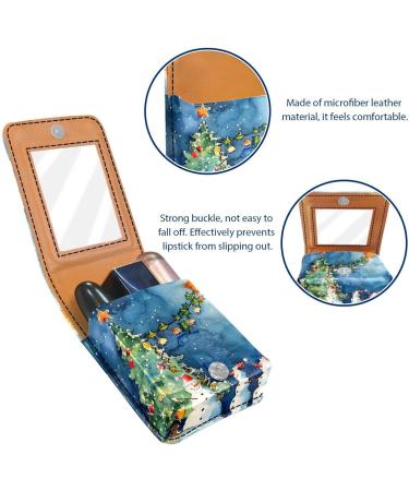 Shop Stylish Leather Lipstick Case with Mirror - Mini Lip Gloss Organizer for Christmas Perfect Gift for Makeup Lovers - Buy Online on GoSupps.com