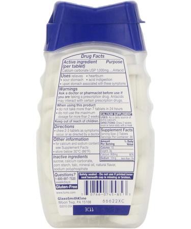 Tums Maximum Strength Peppermint 72 ct - Antacid & Calcium Supplement - Buy Online on GoSupps.com