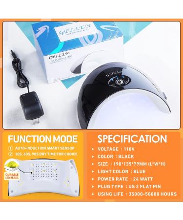 Gellen 10 Colors Gel Nail Polish Starter Kit with UV/LED Light, 24W Nail Dryer | DIY Home/Salon Manicure Set - Neon Rainbow Summer Nail Polish Gift for Her - Buy Online on GoSupps.com