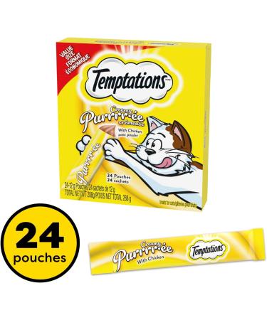 Temptations Creamy Puree Adult Lickable Cat Treats with Chicken Multi Pack 24 Pouches 288g Chicken Multi Pack 288 g (Pack of 1) - Buy Online on GoSupps.com