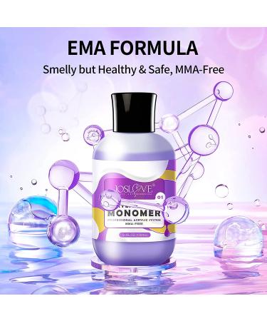 JOSLOVE Monomer Acrylic Nail Liquid Monomer Acrylic Liquid Monomer for Acrylic Nail Kit Acrylic Powder Professional Acrylic Nail System Nail Extension MMA-Free (Monomer 5oz & Acrylic Nail Brush) AcrylicLiquidMonomer 5oz &  - Buy Online on GoSupps.com