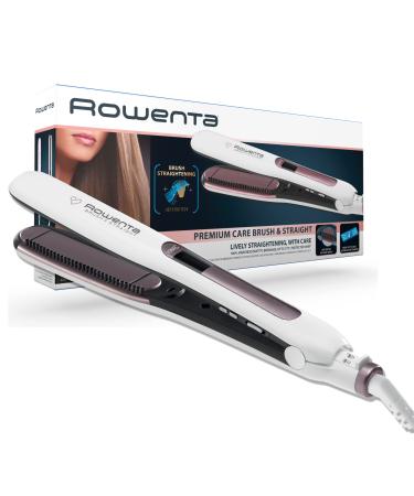 SEB Group Rowenta Premium Care Brush & Straight SF7510F0 hair straightener with integrated brush for natural smoothing with volume ionic function cashmere keratin coating with argan oil Ionic function