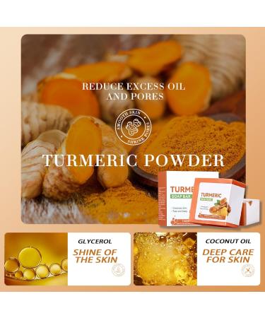 Turmeric Soap Turmeric Natural Soap Bar Turmeric Handmade Soap for Face & Body acne soap for Blackheads Remover Hyaluronic Acid for Deep Cleansing and Skin Moisturising with a Mesh Soap Pouch - Buy Online on GoSupps.com