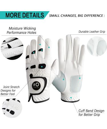 Buy Finger Ten Golf Gloves for Men - Left Hand/Right Hand | All-Weather Leather | 2 & 3 Piece Sets with Ball Marker - Buy Online on GoSupps.com