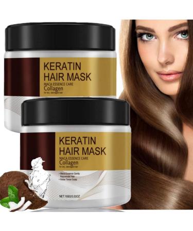 2PC Collagen Hair Treatment Keratin Hair Mask Collagen Treatment Collagen Hair Mask Deep Repair Conditioner Hair Masks Keratin Care Hair Mask Collagen Hair Mask Essence for Dry Damaged Hair for All