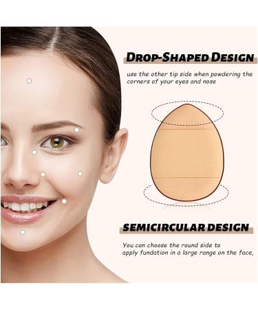 Andiker 6Pcs Drop-Shaped Finger Powder Puff Sponges - Reusable Mini Makeup Tool for Foundation & Concealer - Wet Dry Cosmetic Sponge Set for Women & Girls (Blue+Skin Color) - Buy Online on GoSupps.com