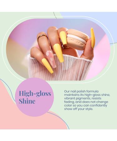 Beetles 12-Piece Macaroon Gel Nail Polish Kit - Hot Pink Red Neon Green Yellow Set | Salon-quality Soak Off LED Nail Lamp Manicure Set for Women, Mom, Girlfriend | Nail Art Gifts - Buy Online on GoSupps.com