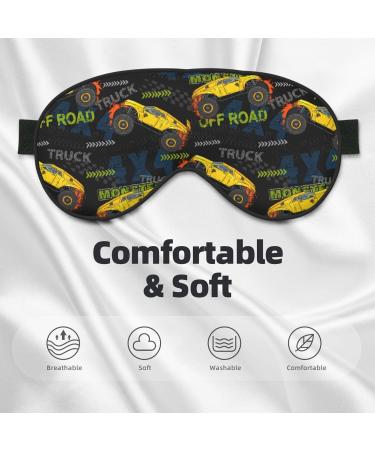 Monster Truck Sleep Eye Mask - Soft Blindfold with Elastic Strap for Travel & Night Sleep - Buy Online on GoSupps.com