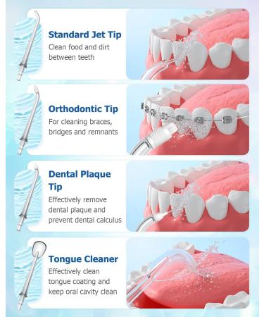 Operan Replacement Tips for Water Dental Flosser 4 Pack of Dental Care Accessories for Optimal Oral Hygiene - Buy Online on GoSupps.com
