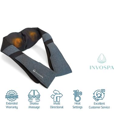 Shiatsu Back Shoulder and Neck Massager with Heat - Deep Tissue Kneading Pillow Massage - Electric Full Body Massager - Black Gray - Buy Online on GoSupps.com