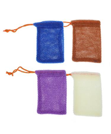 VINTORKY 4pcs Soap Bag Foaming Net Soap Saver Soap Loofah Bubble Foam Net for Saop Towel Nylon