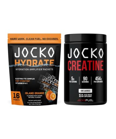 Jocko Fuel Hydrate Electrolyte Island Orange + Creatine Monohydrate Powder 90 Servings