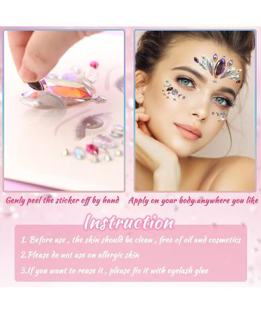 Mermaid Face Gems - 4 Sets Body & Eye Jewels for Women | Rave & Festival Party Accessories - Buy Online on GoSupps.com