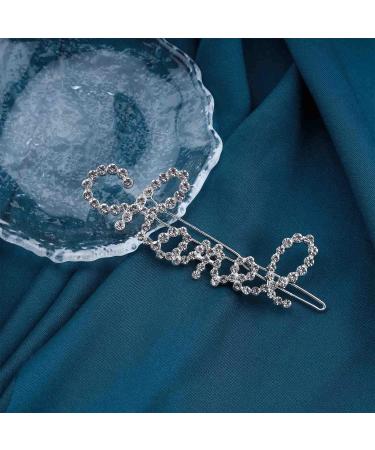 Erimberate Bohemian Crystal Hair Clip - Silver CZ Alphabet Barrette for Women and Girls - Buy Online on GoSupps.com