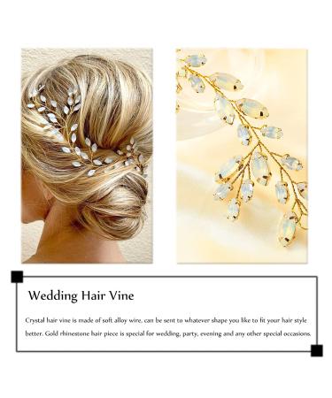 Jakawin Bride Crystal Wedding Hair Vine - Gold Bridal Hair Piece for Women and Girls | Rhinestone Hair Accessories - HV113 - Buy Online on GoSupps.com