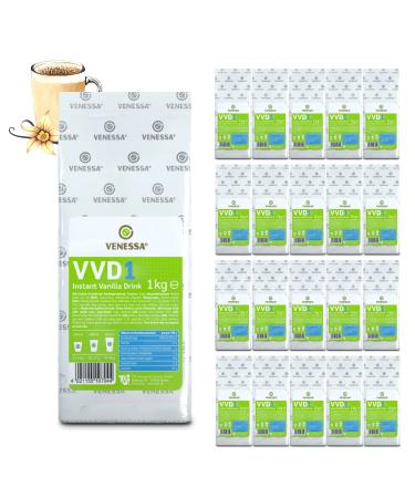 VENESSA VVD1 Vanilla Drink Pack of 20 bottles of 1 kg – Pack of 20 instant drinks – Vanilla – Creamy Soluble, economical for all vending machines