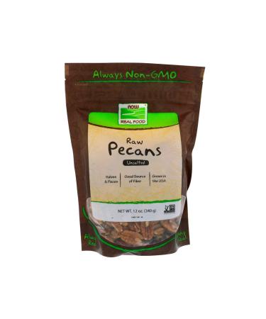 Now Foods Real Food Raw Pecans Unsalted 12 oz (340 g)