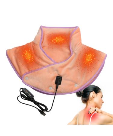 Fulenyi warm shoulder pad electrical heat scarf neck school wrap |Fast heated heating pillows with 3 heating levels safe shoulder warmer heated scarf for women and men pink
